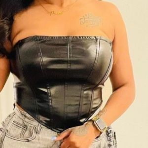 Leather look tube top